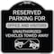 Signmission Unauthorized Vehicles Towed Away Heavy-Gauge Aluminum Architectural Sign, 18" x 18", BS-1818-22774 A-DES-BS-1818-22774 - alternate 1